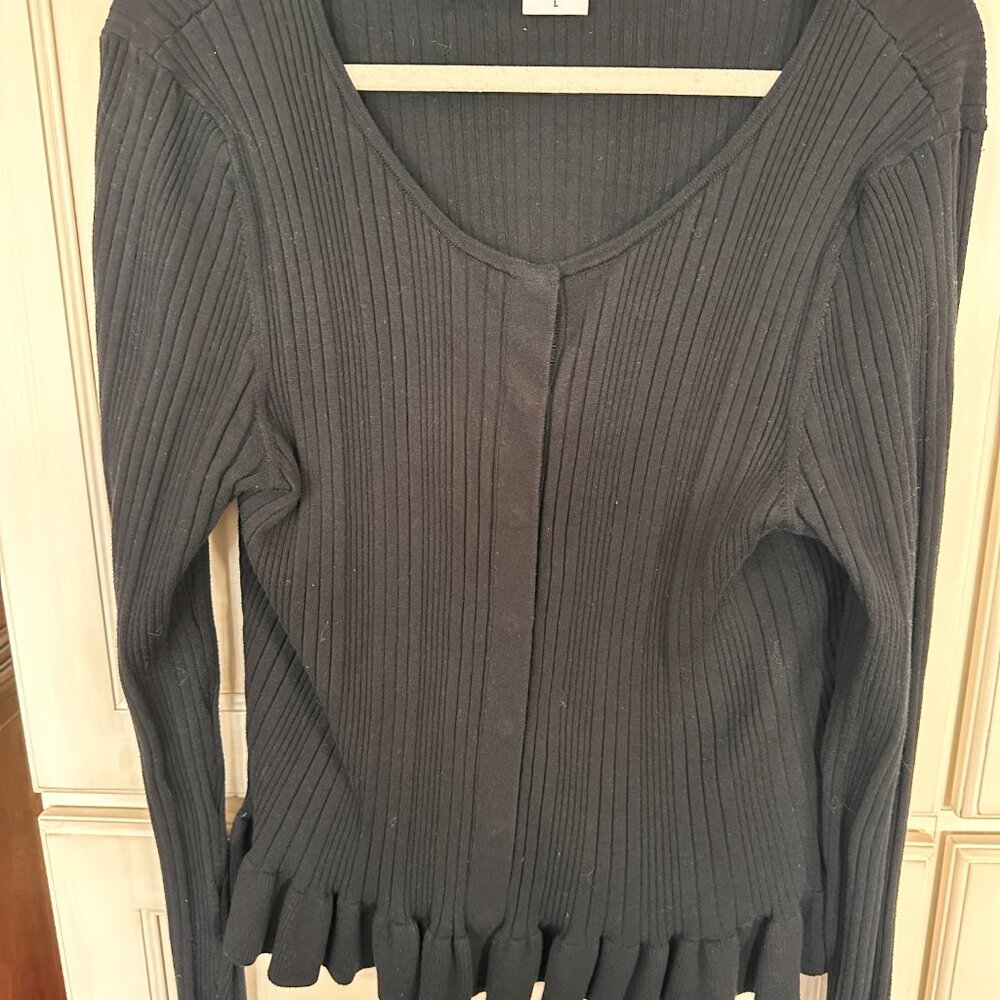 Cabi black button down sweater - first photo is too light